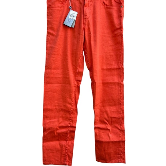 NWT Polo Ralph Lauren Purple Label Linen Blend Slim Pants Mens 34x32 Orange $595